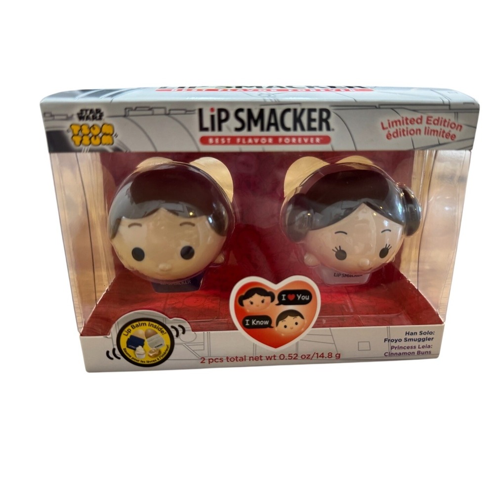 Lip Smackers Star Wars Tsum Tsum Han Solo Princess Leia Limited Edition - New